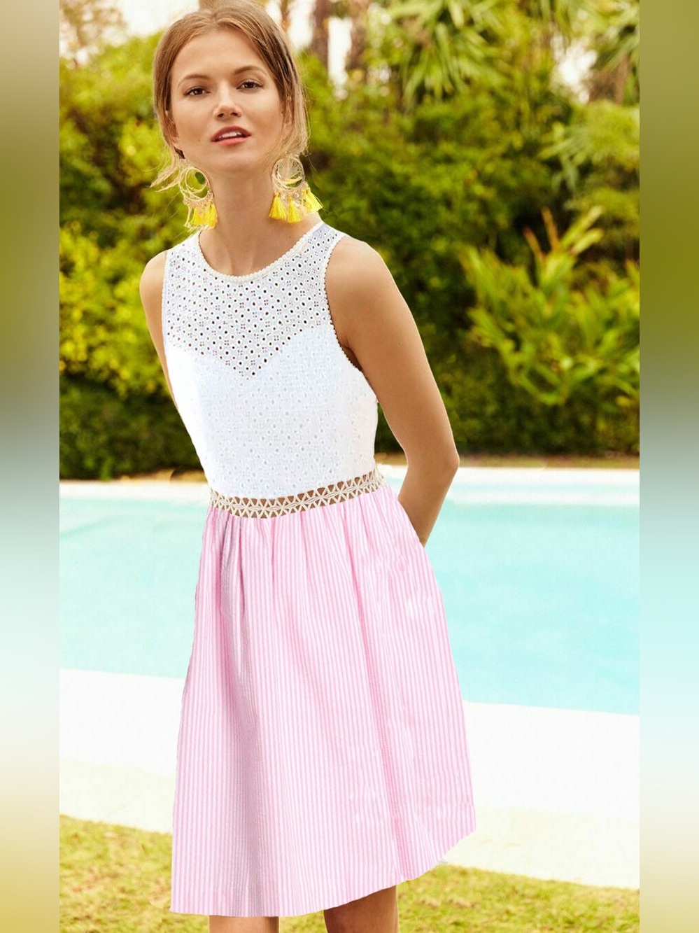 Lilly Pulitzer Alivia Stretch Eyelet Lace Shift A Line Mini Dress